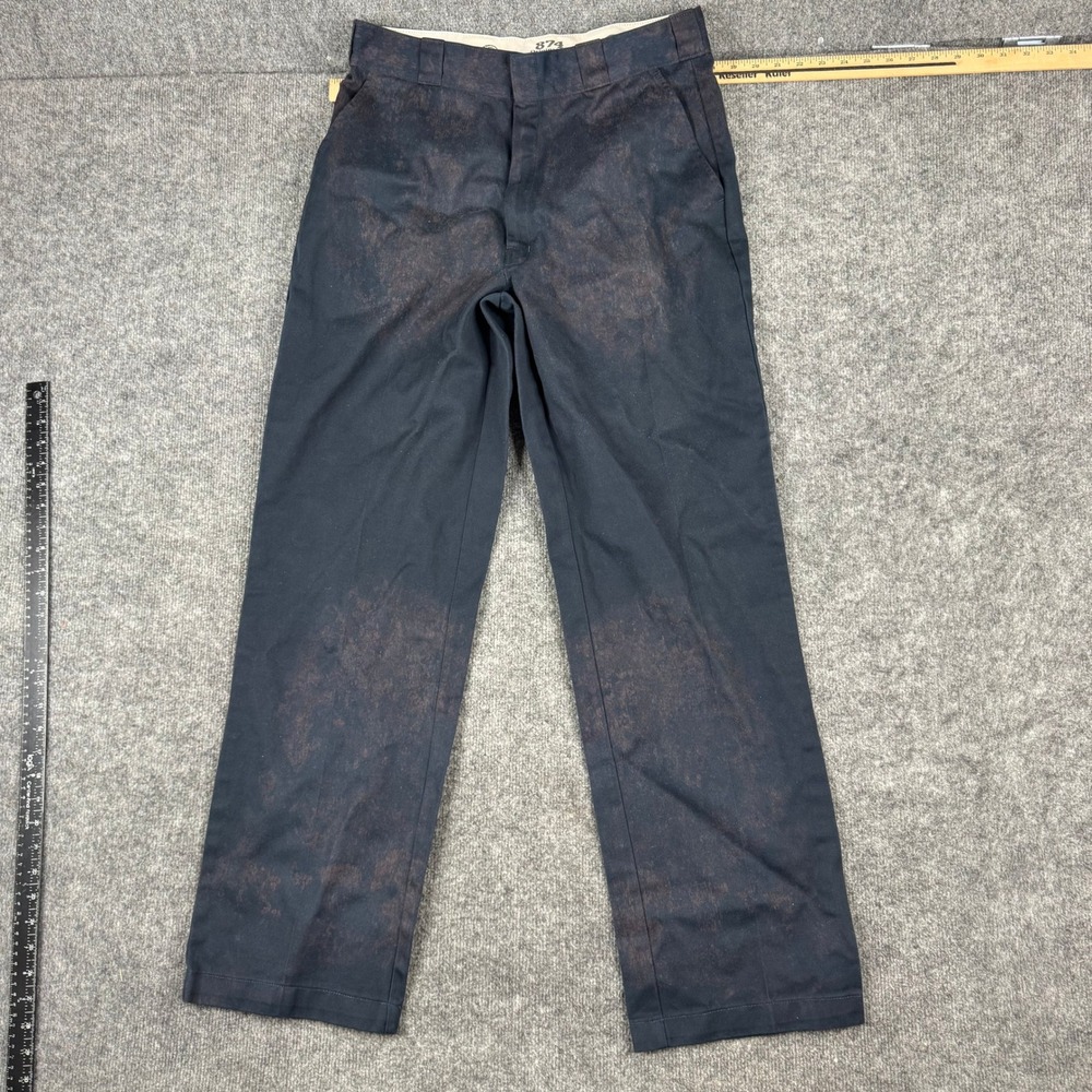 Dickies Pants Mens Size 34x32 Navy Blue 874 Original Fit Straight Leg Stained
